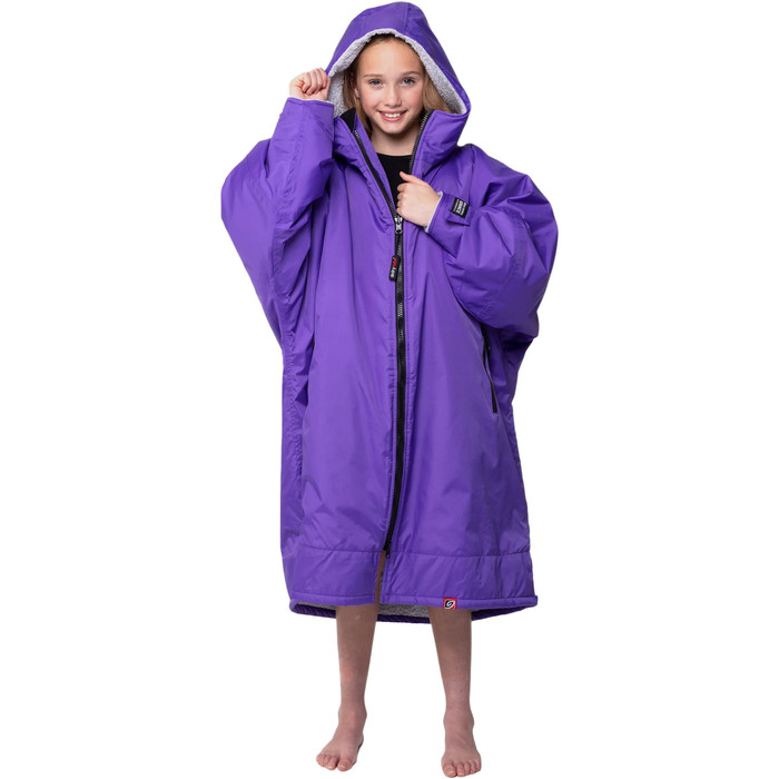 2023 Dryrobe Advance Enfants Manches Longues Change Robe DR104 - Purple / Grey